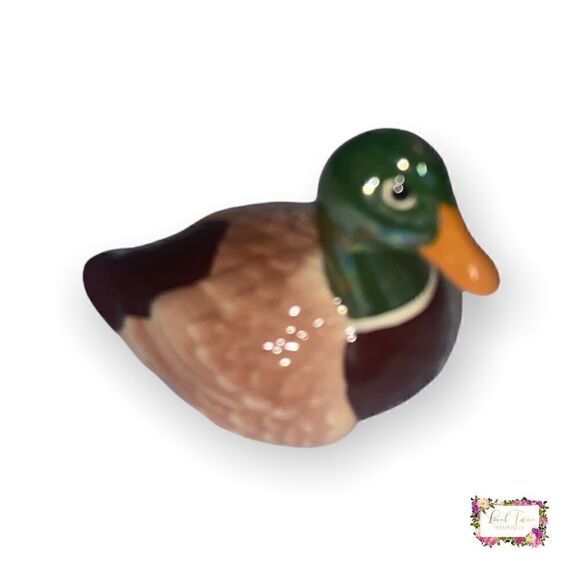 Vintage Miniature Ceramic Porcelain Hand Painted Mallard Duck Figurine - Picture 7 of 14